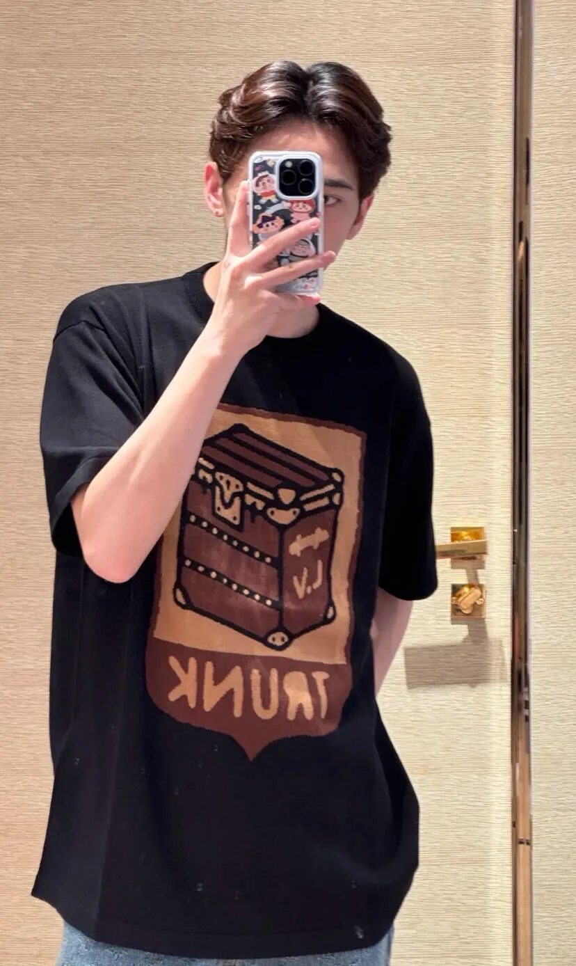 Louis Vuitton/Louis Vuitton 24ss Fei Dong treasure chest jacquard knitted short sleeves